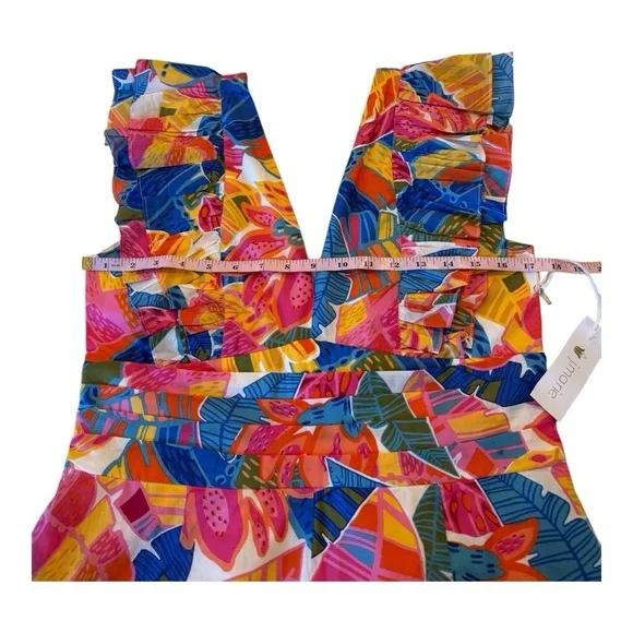 Vibrant Floral Flutter-Sleeve Romper - Orange Multi - Picture 11 of 16